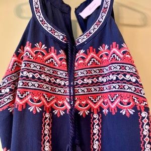 Evereve embroidered dress in blue